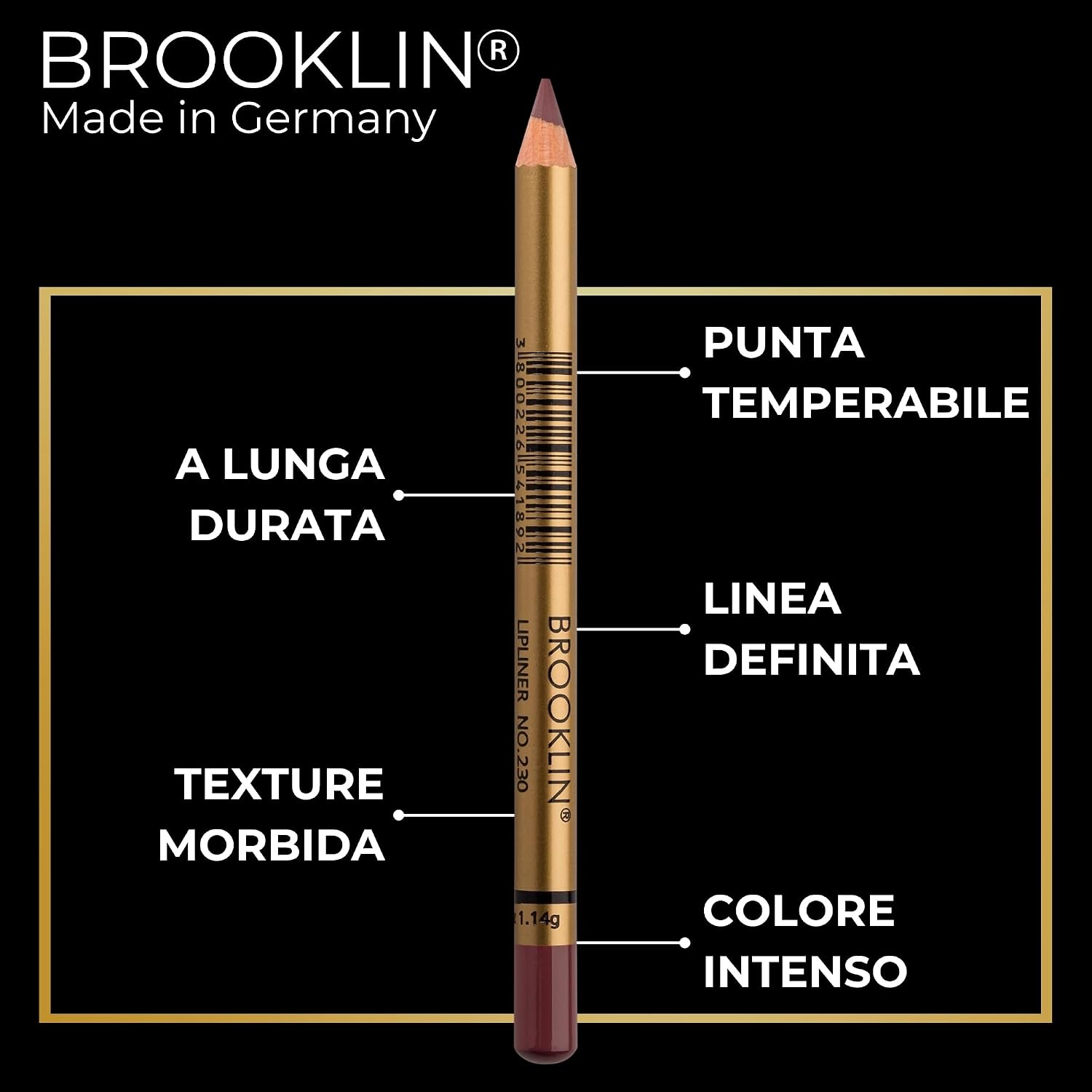 Thumbnail 2 de Brooklin Impala Matita Labbra Waterproof 230 Uva Nera 💄