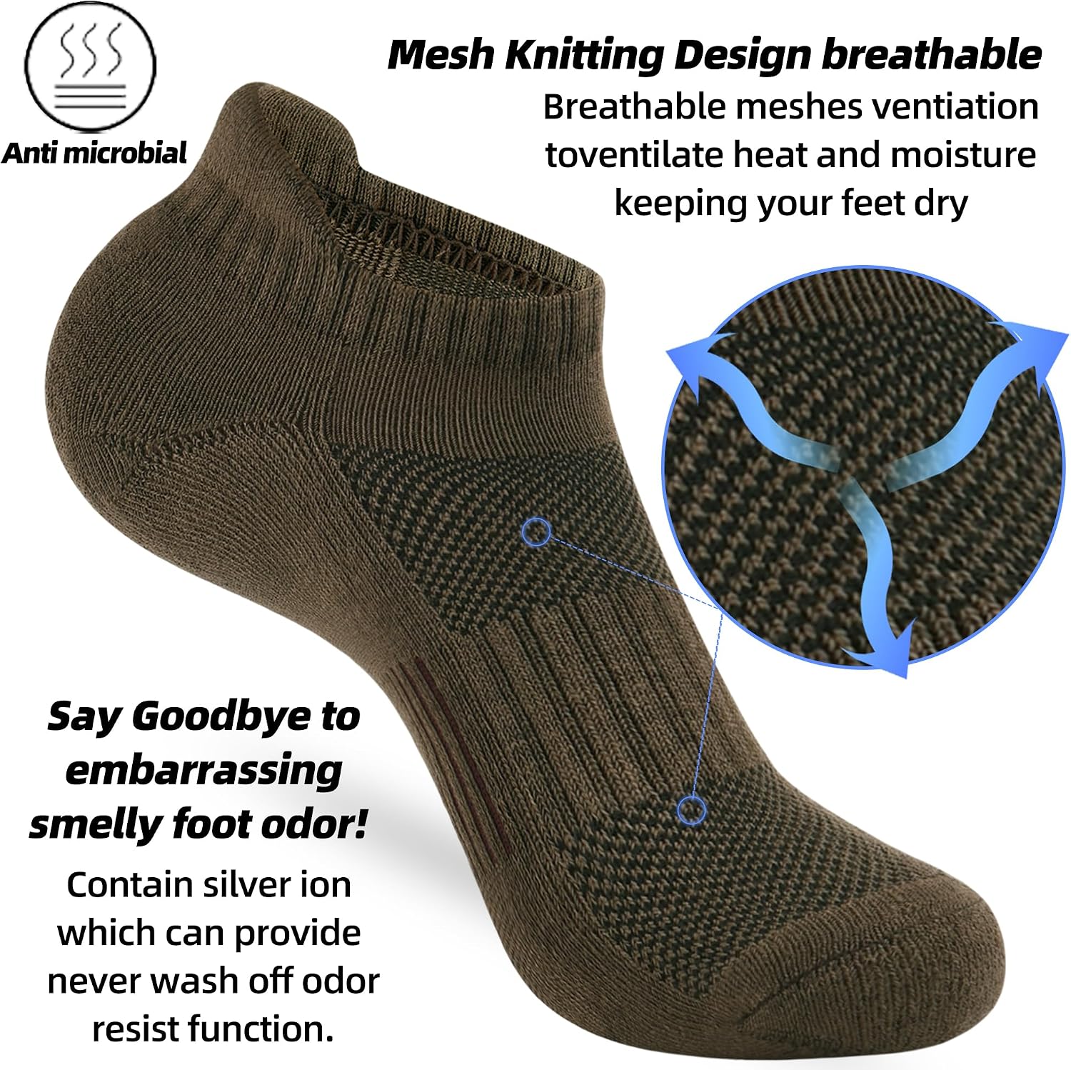 Detalle de ATBITER Women's Ankle Socks, 6 Pairs