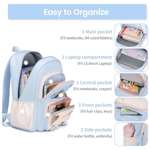 Detalle 2 de Tanou Cartable Fille Primaire 20L – Sac à Dos Tanou avec pendentif et badges (4 couleurs)