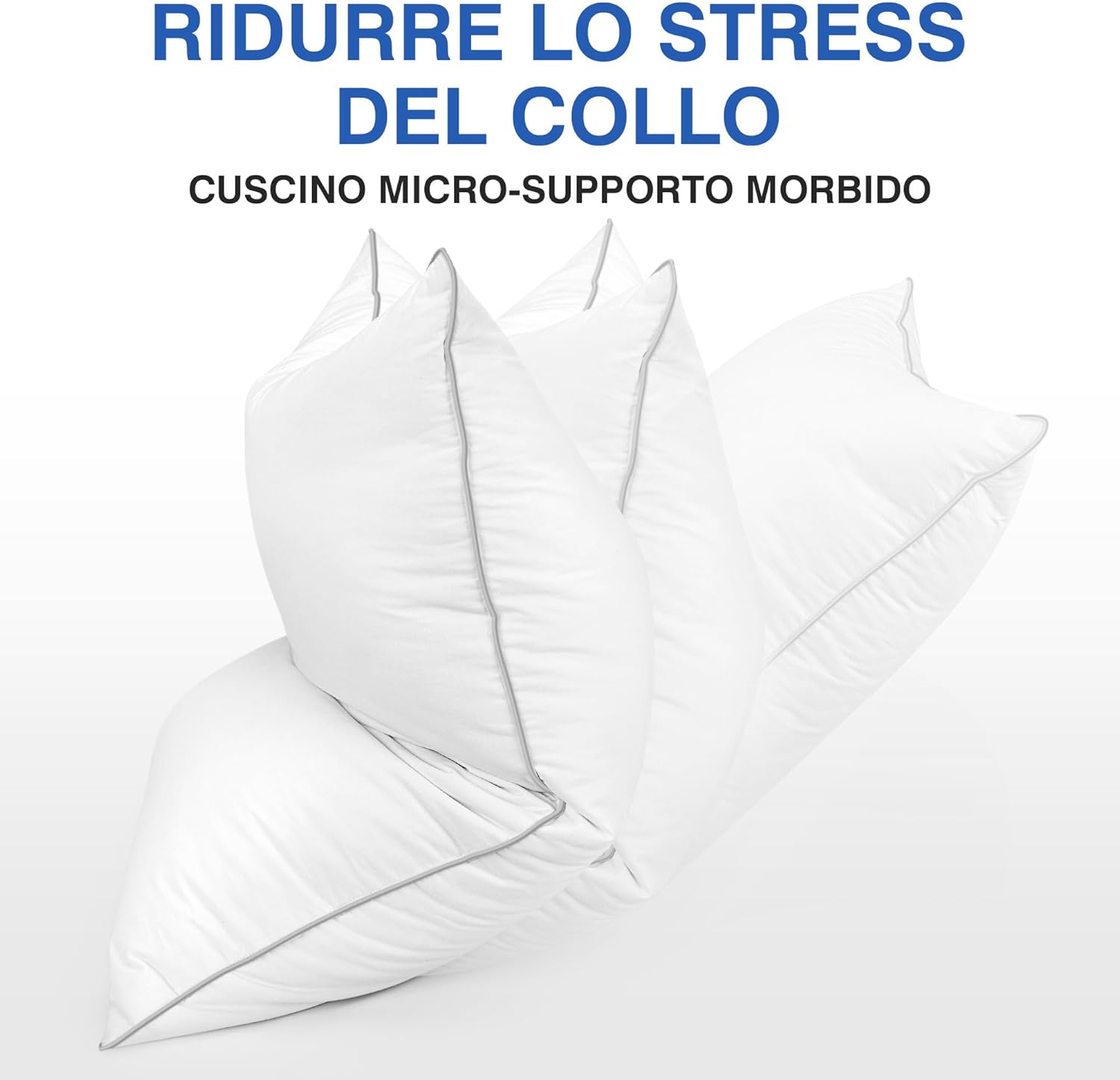 Detalle de Cuscino in piuma TESQ 50x70 cm con triplo strato di comfort, antiacaro e anallergico