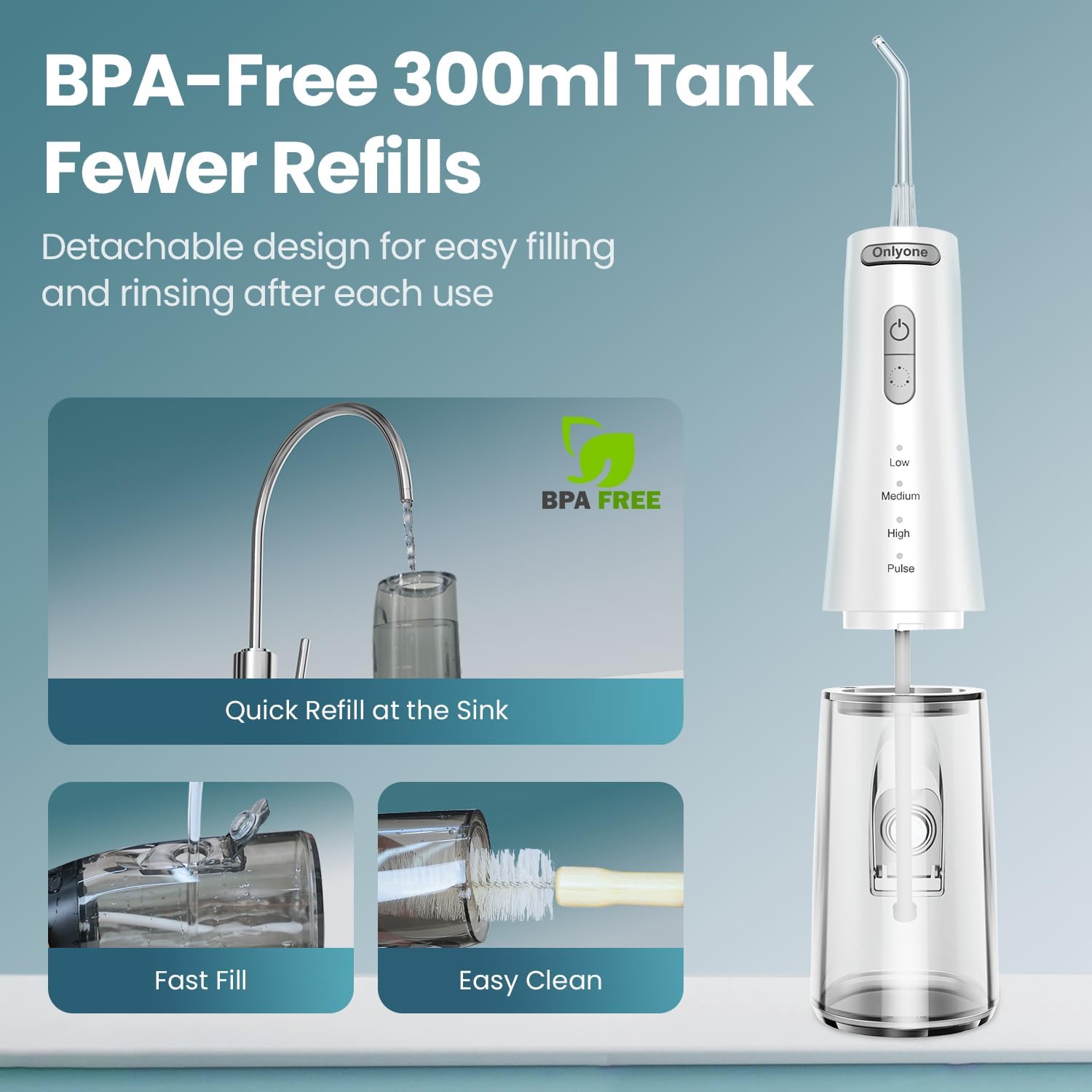 Thumbnail 6 de Onlyone Rechargeable Water Flosser 300ML 🦷