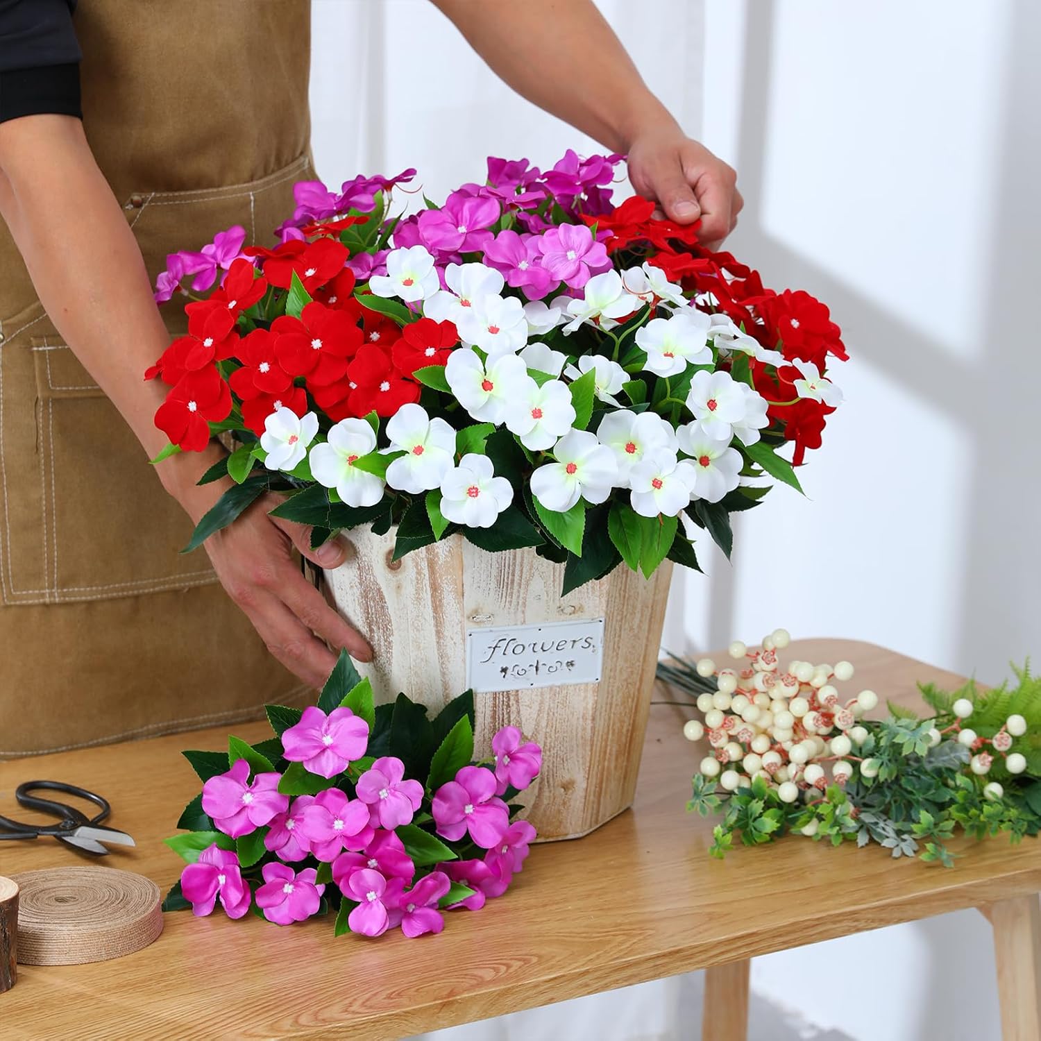 Thumbnail 5 de Hobyhoon 7-branch faux impatiens bouquet