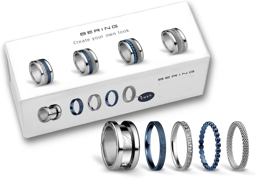 Thumbnail 5 de BERING Arctic Symphony Symphony-Set-A: Anello Twist & Change in acciaio inox, finitura lucida, color argento