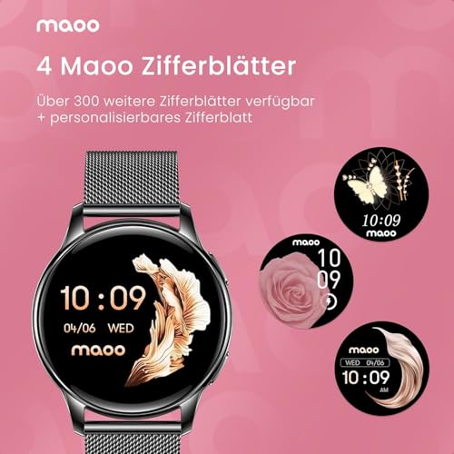 Thumbnail 6 de maoo Ventura Smartwatch Damen – 1,32-Zoll AMOLED, Anruffunktion, 100+ Sportmodi, IP67, inklusive 5 Armbänder
