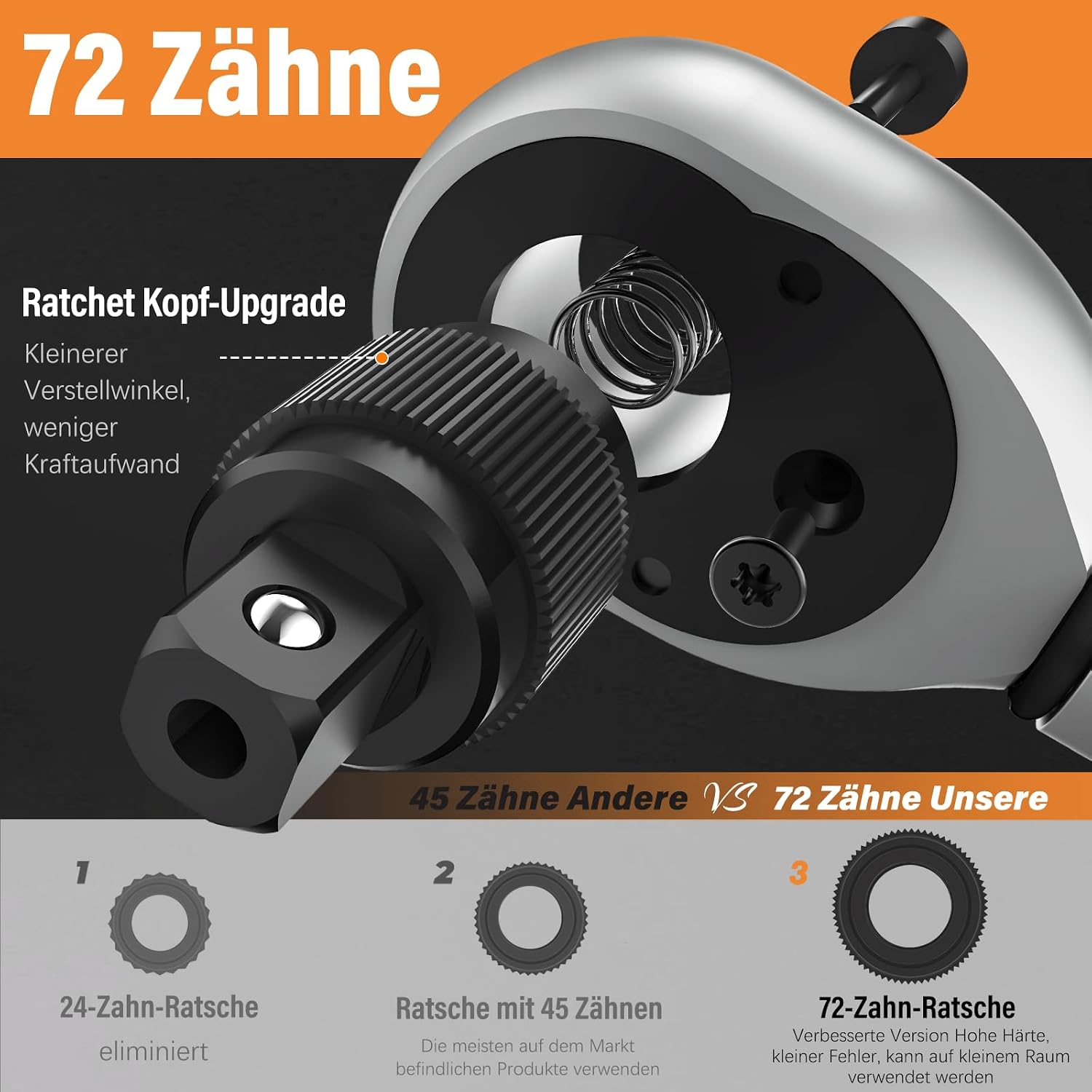 Detalle de 13TLG Klein Drehmomentschlüssel Fahrradset 3–25 Nm, 1/4 Zoll mit 72-Zähne Ratsche und Verlängerung 10 cm
