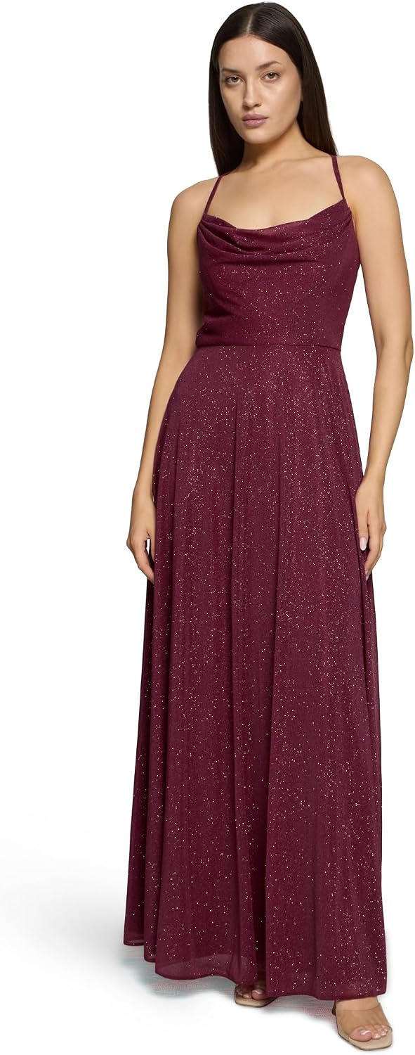 Detalle 2 de Robe de soirée Vera Mont à encolure bénitier – élégance fluide et scintillante