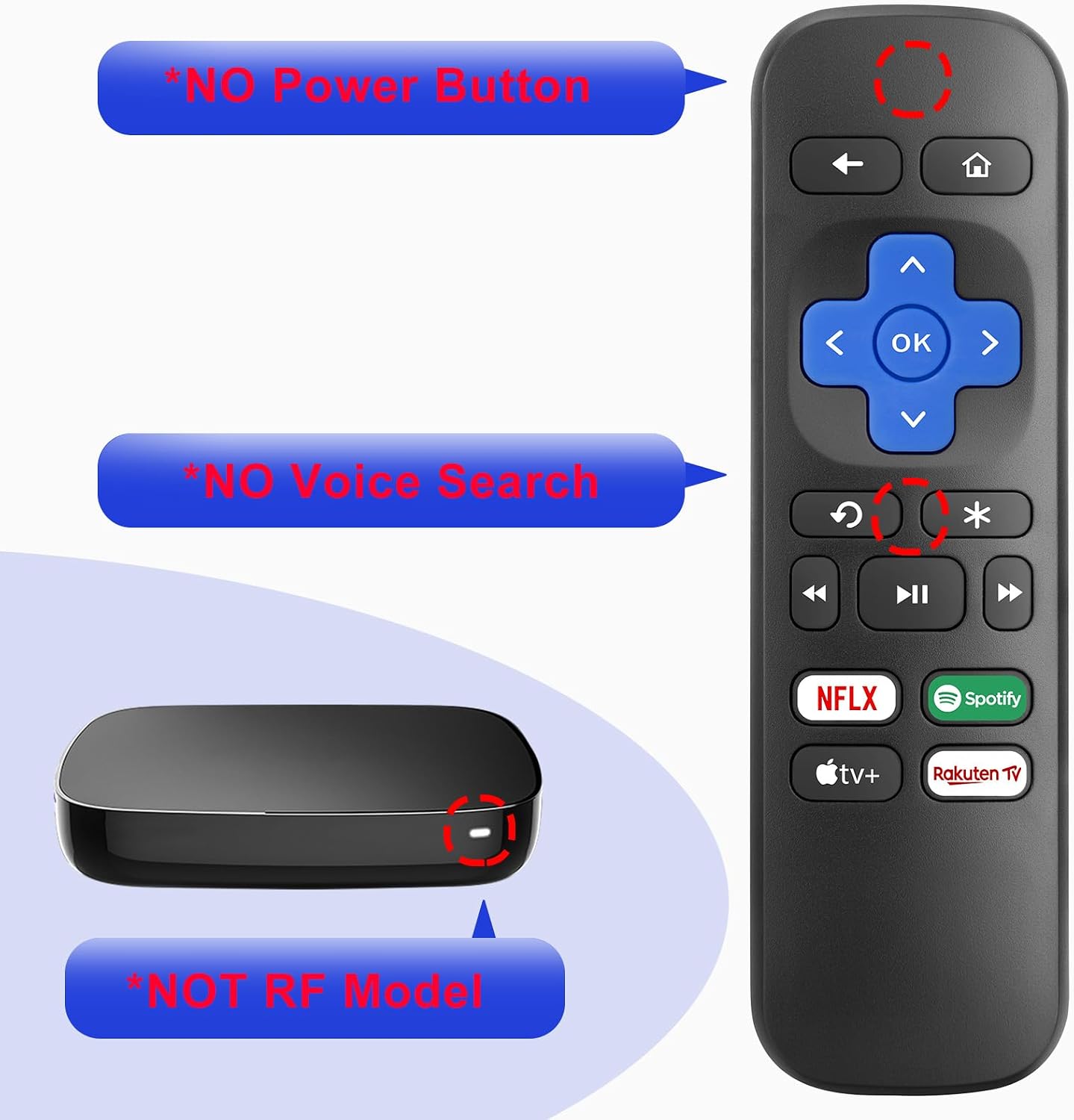 Thumbnail 4 de Roku Express Replacement Remote for Roku Player