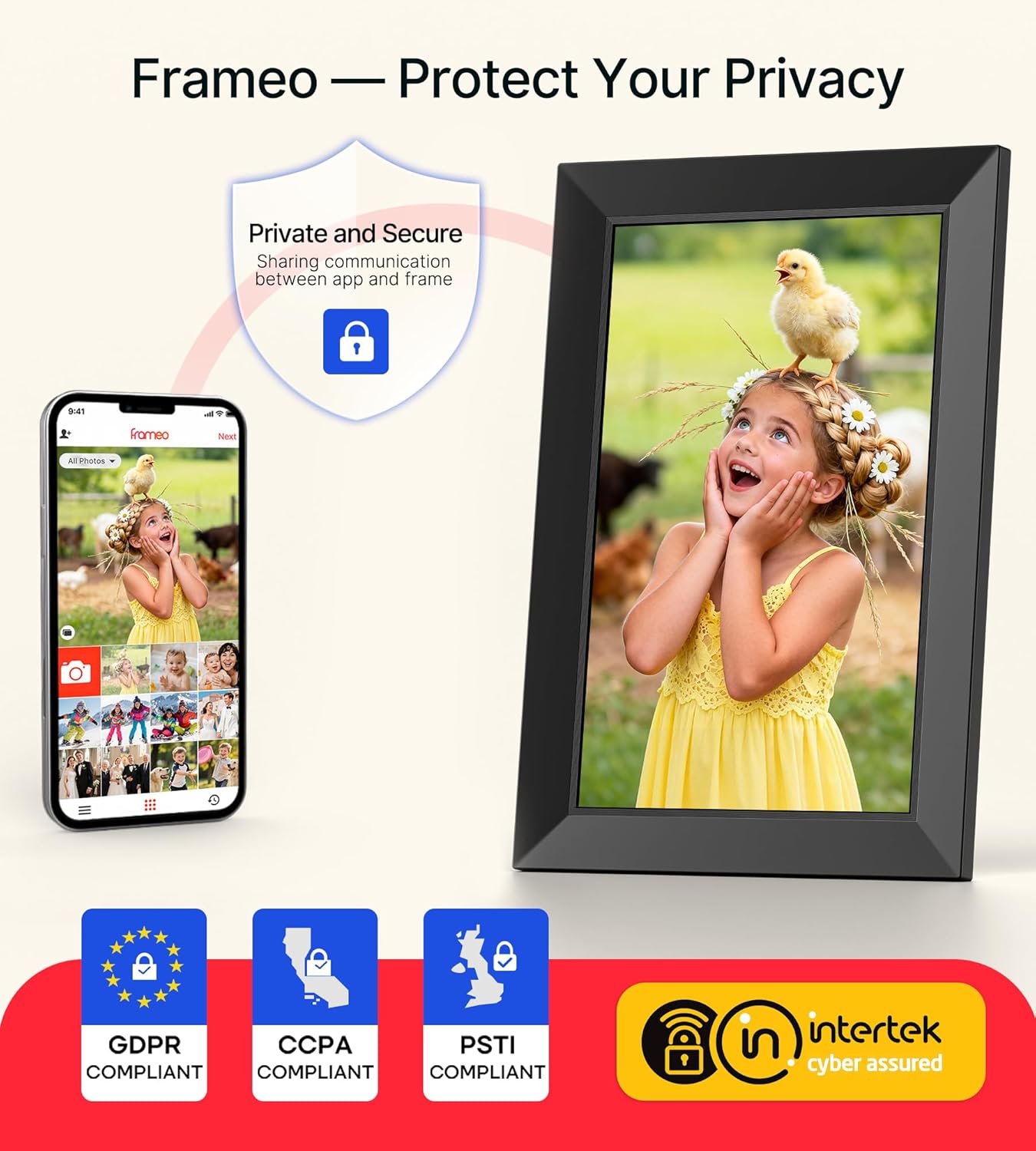 Thumbnail 6 de Frameo 10,1 Zoll digitaler Bilderrahmen 32 GB