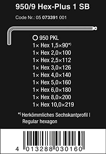 Detalle 2 de Wera 950/9 Hex-Plus 1 juego de llaves Allen