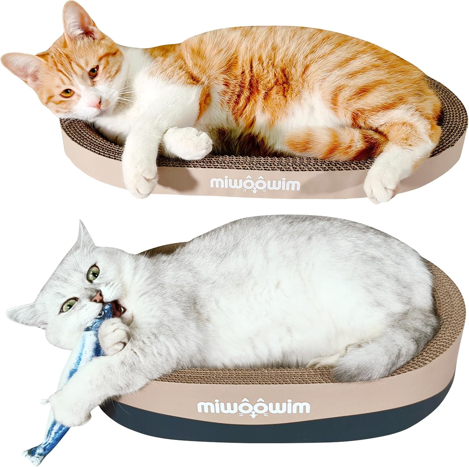 Detalle de miwoowim MIOIM-001 Cat Scratcher Set with Oval Cardboard Beds and Box