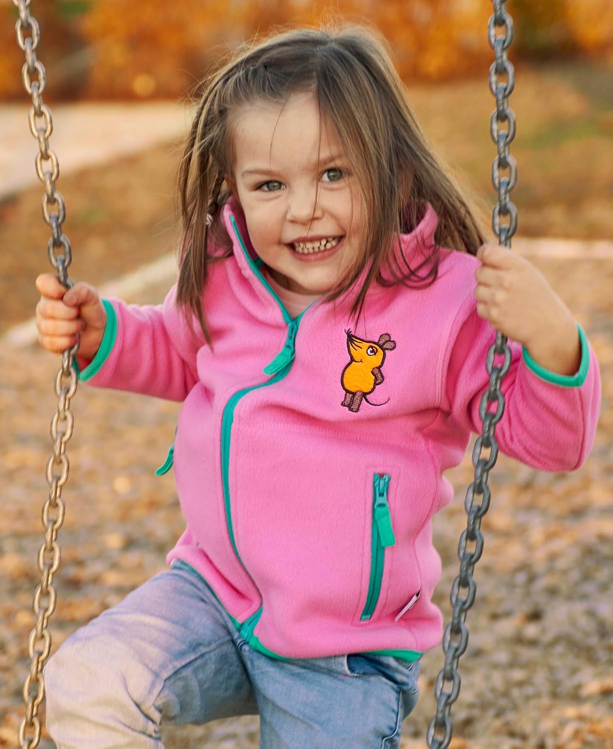 Detalle de Playshoes Unisex Kinder Fleece-Jacke Outdoor-Oberteil (1er Pack) – mit DIE MAUS