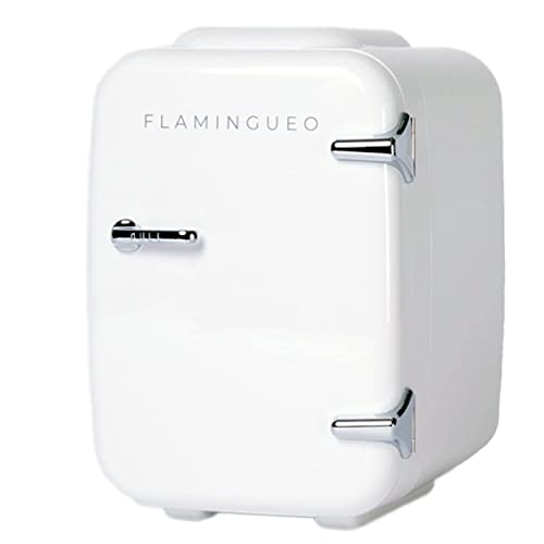 Detalle de Flamingueo Nevera Pequeña 4L: mini frigorífico 12V/220V con frío y calor para cosméticos y bebidas