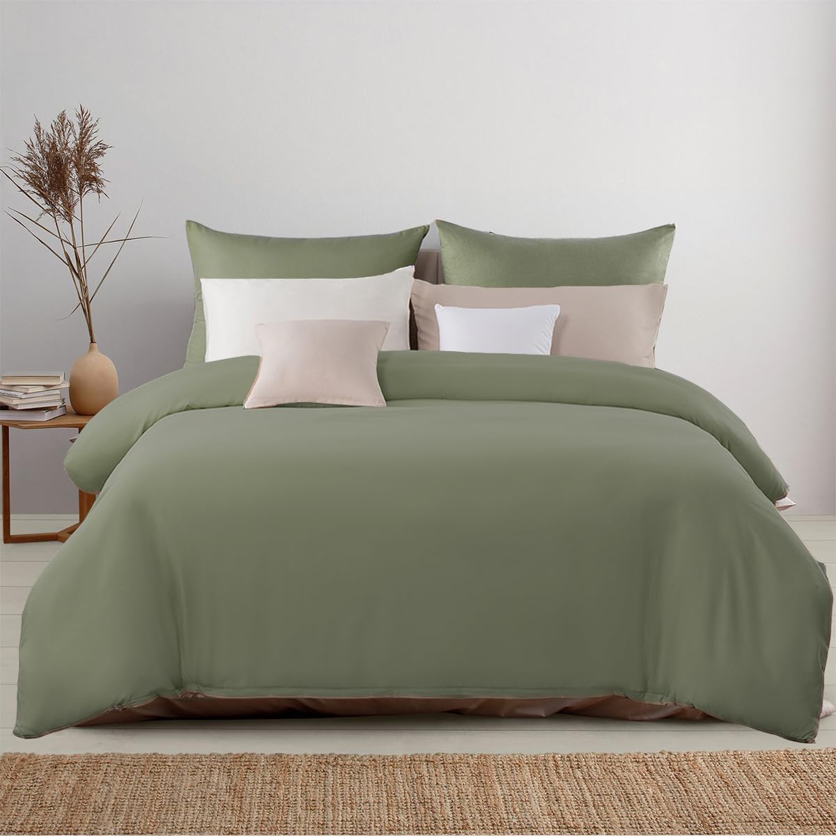 Thumbnail 3 de Kissenbezug 40x40 2er Set (Salbeigrün) – Kopfkissenhülle aus 100% Mikrofaser, bügelfrei & knitterfrei