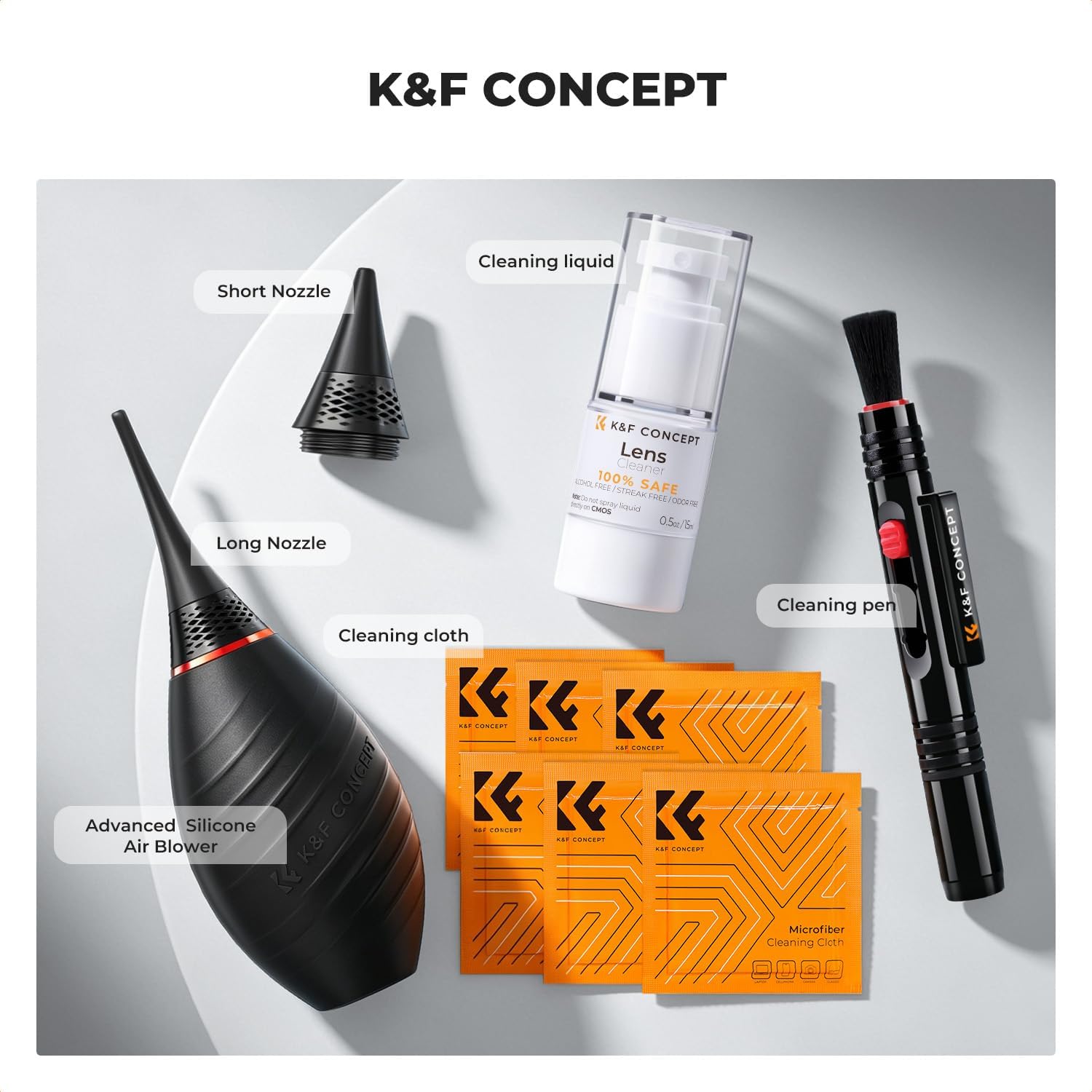 Detalle de K&F CONCEPT 10 in 1 Reinigungsset: Komplettlösung für Kamera-Objektive und Geräte