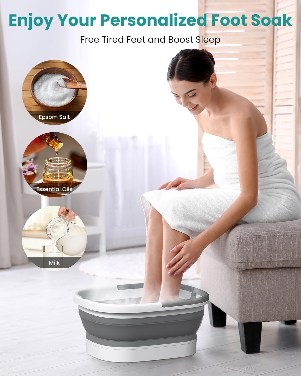 Thumbnail 5 de Nekteck NK-FS02 Collapsible Foot Soaking Tub with 138 Acupressure Nodes