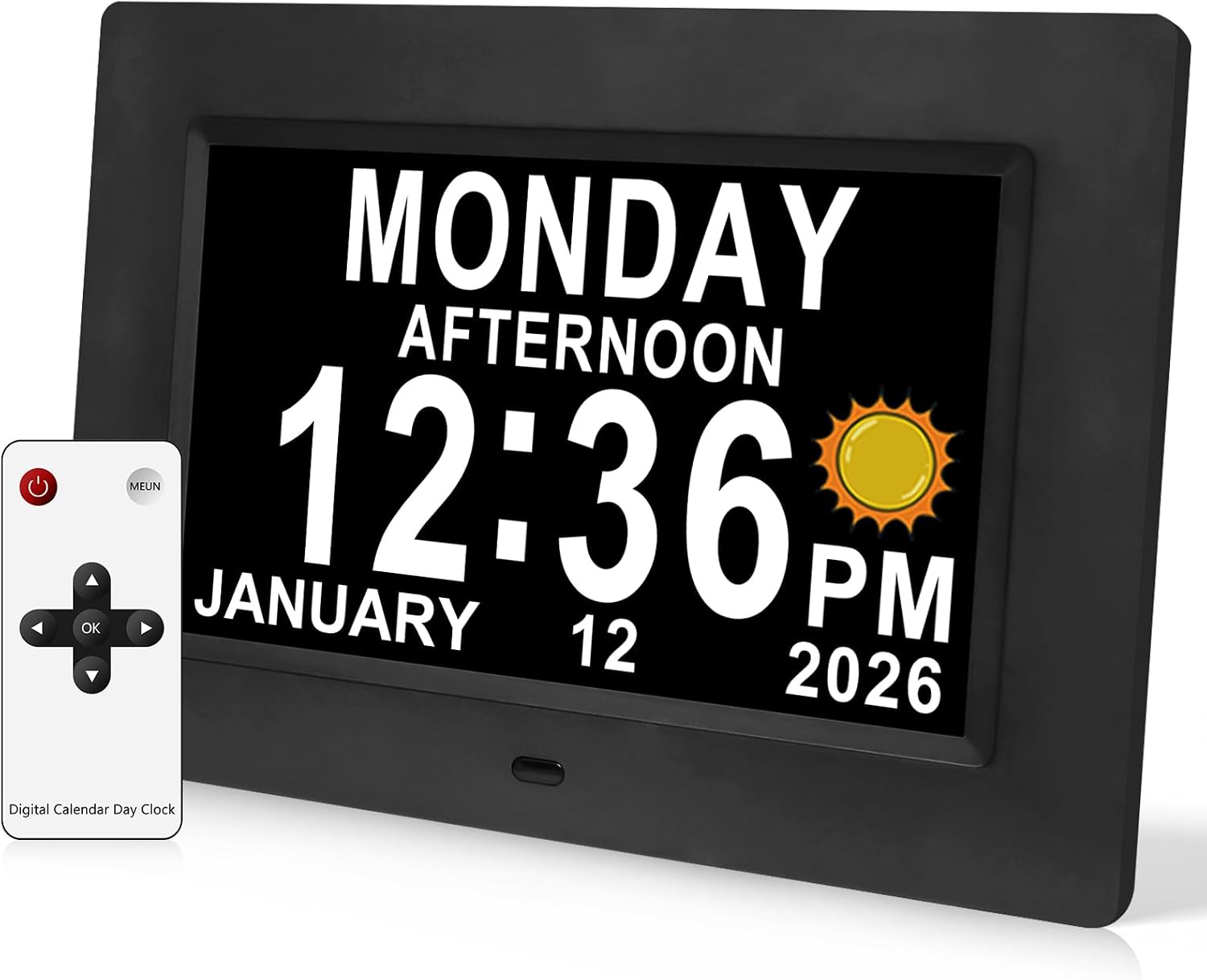 Detalle de Jaihonda Black 10-Inch Digital Dementia Clock with Alarms and Auto-Dimming