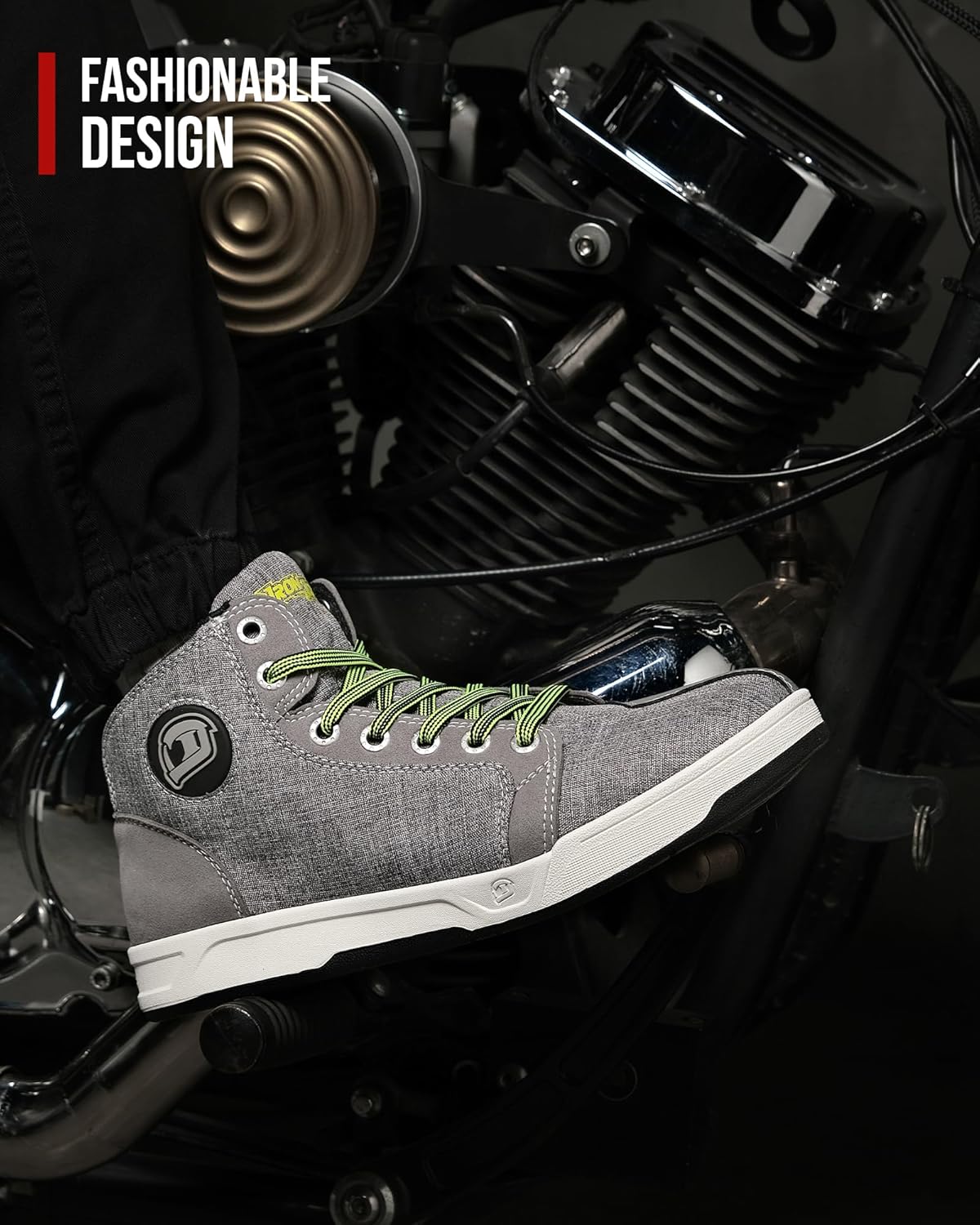 Thumbnail 6 de IRON JIA'S Motorradschuhe Herren – CE-konforme Stiefel mit rutschfester Sohle, atmungsaktiv und seitlichem Reißverschluss