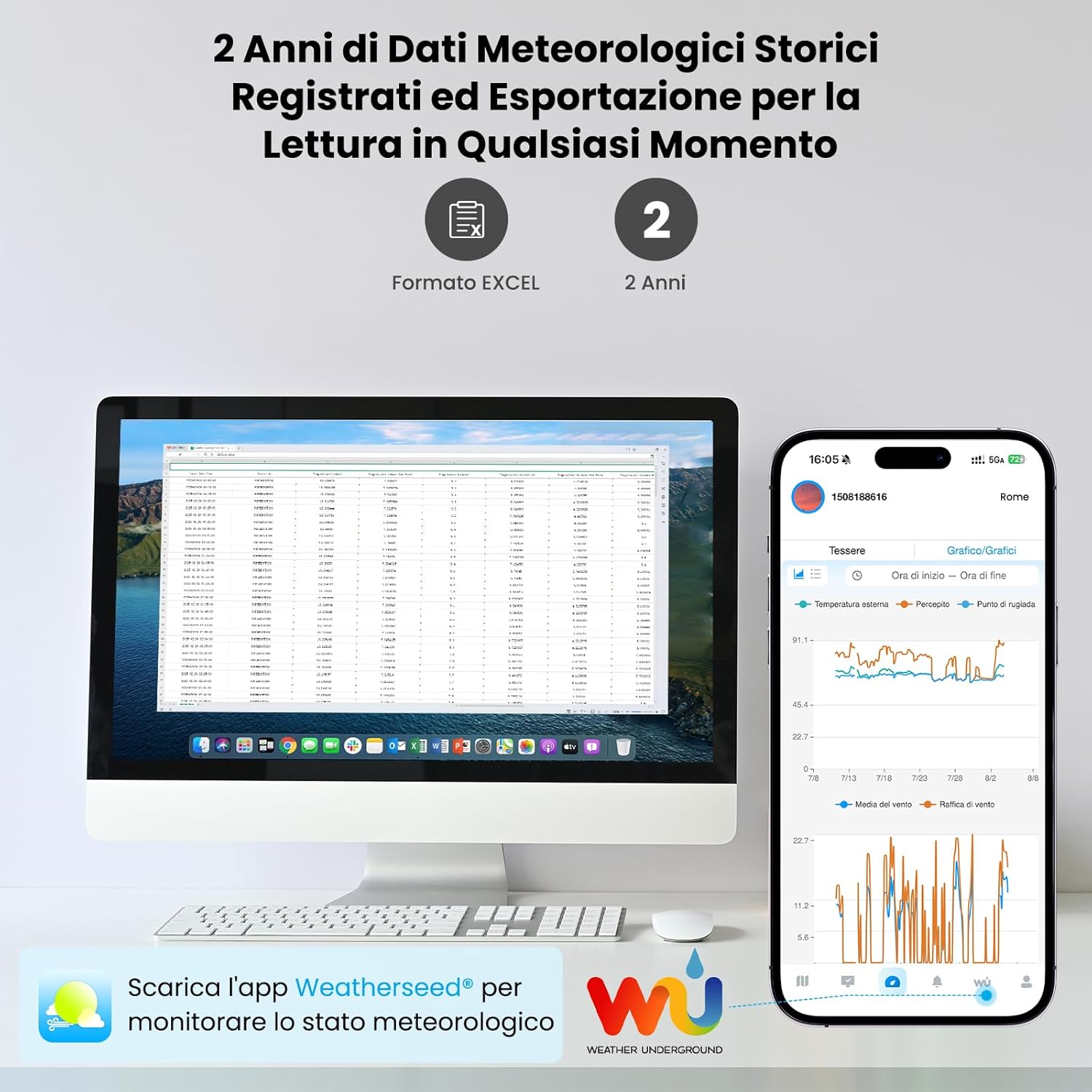 Thumbnail 4 de Sainlogic Stazione Meteorologica 8,15" 📡