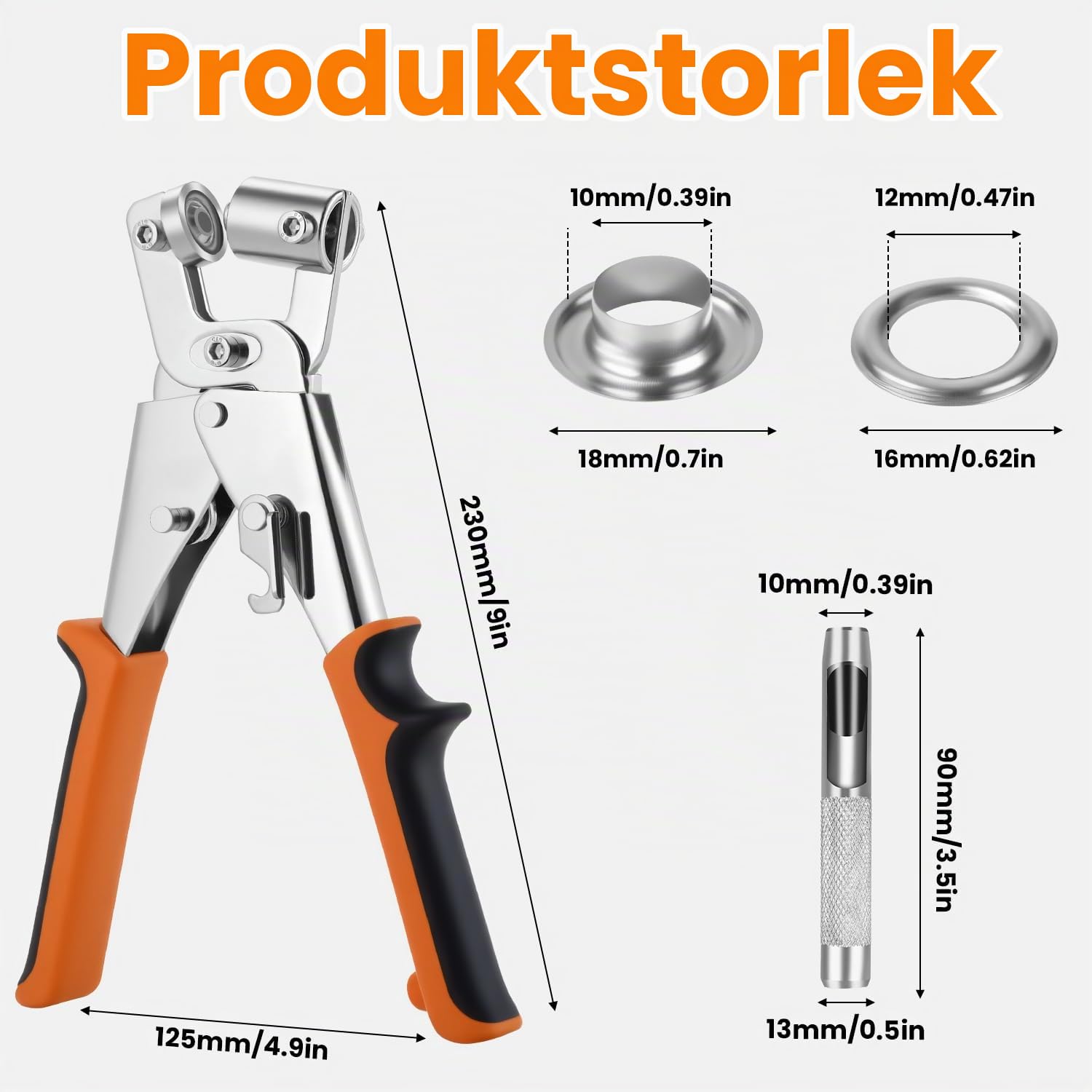 Detalle de Yoxovo Oeillets pour baches öljettångsats med 300 öljetter, 10 mm