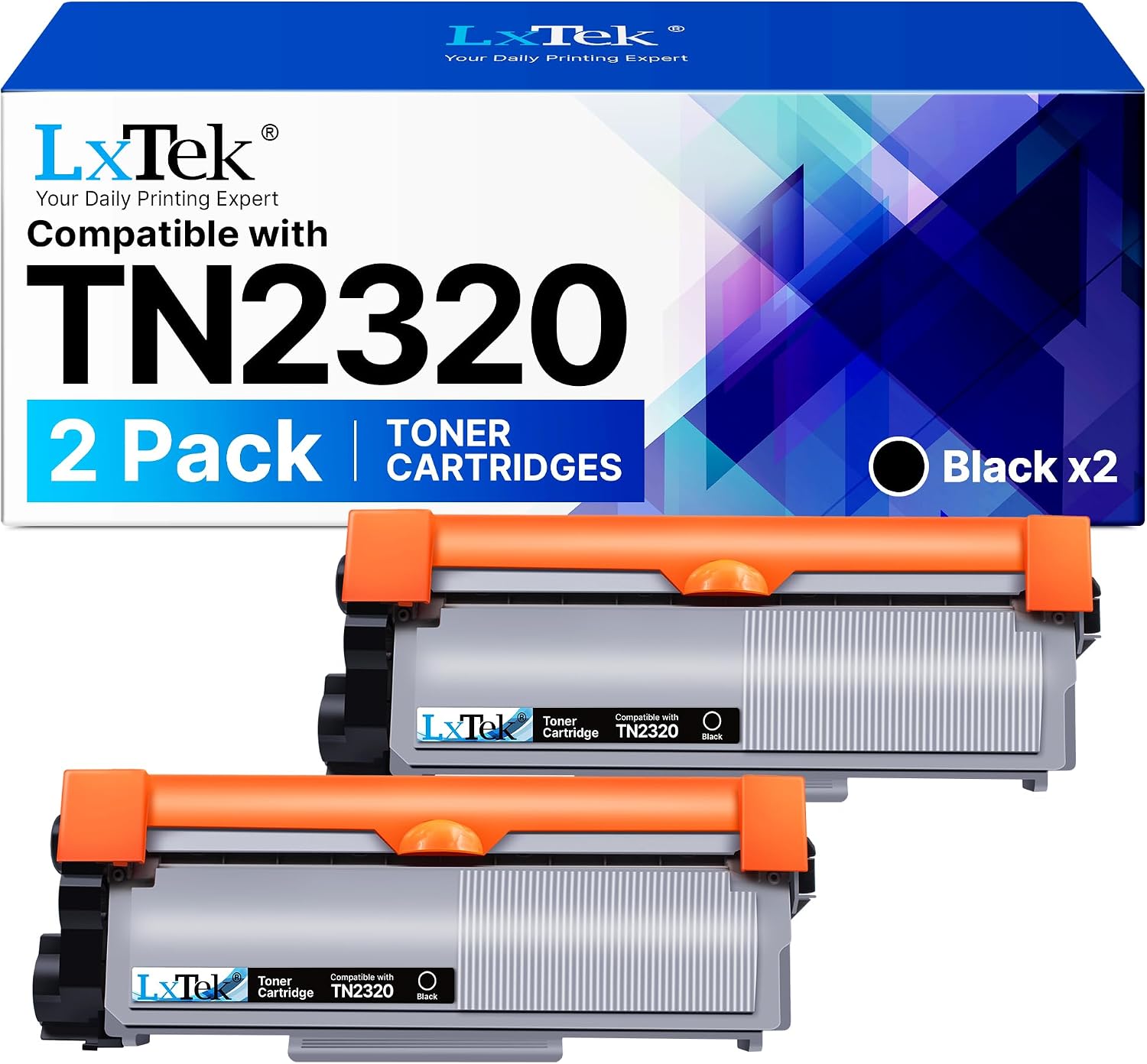 Detalle de LxTek TN2320 kompatibler Toner (2er-Pack Schwarz) für Brother TN-2320 / TN-2310