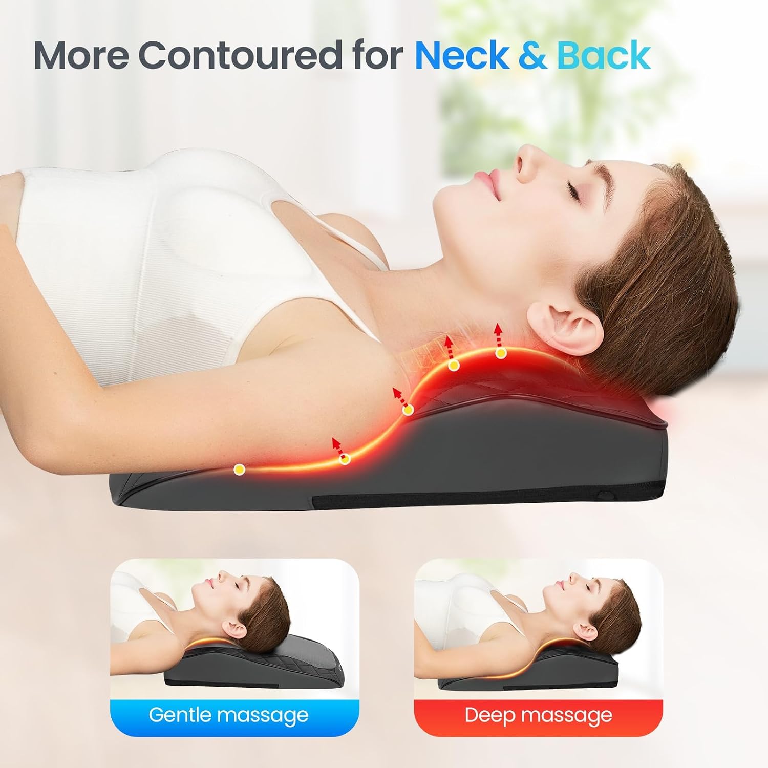 Detalle de CuPiLo CPL-1128-UK Shiatsu Neck and Back Massager with Heat, 8 Nodes