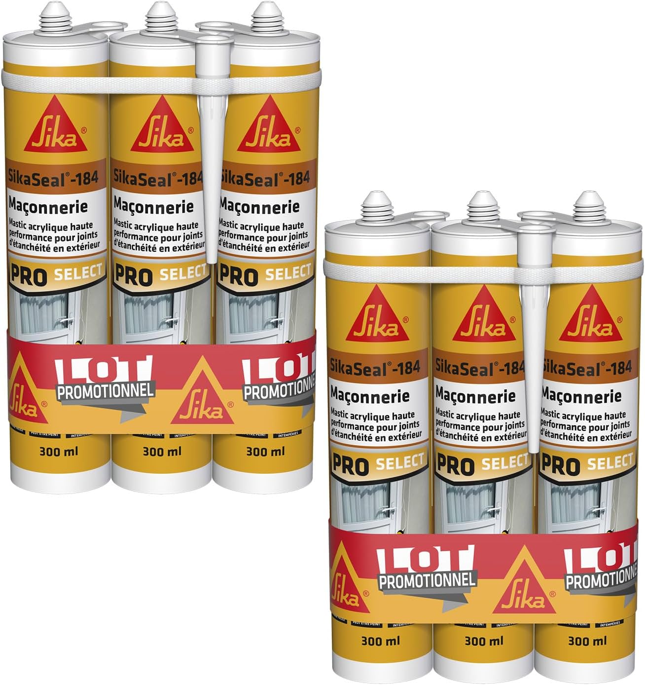 Thumbnail 6 de SIKA Mastic acrylique haute performance – Lot de 3 cartouches SikaSeal-184 Maçonnerie blanc (300 ml × 3)