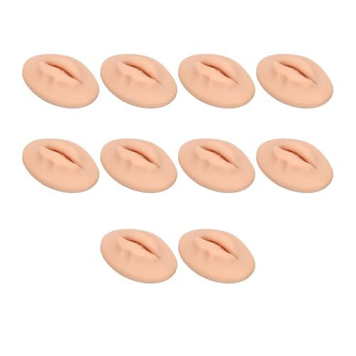Detalle de Fockety Fake Lips: 10-Pack Silicone Practice Lips for Tattoo Techniques (Dark Skin Colour)