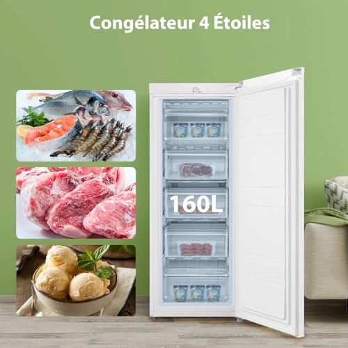 Detalle 2 de COMFEE' RCU160WH2(E) Congélateur Armoire 160L – Blanc: équilibre pratique et capacité généreuse