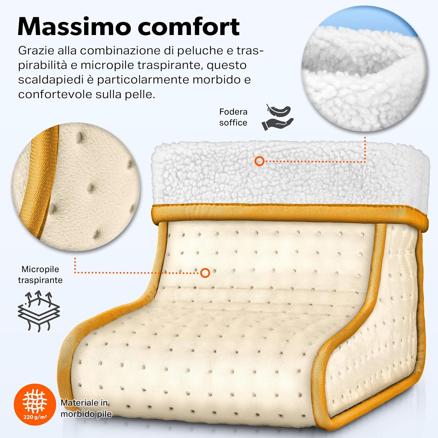 Thumbnail 3 de Sinnlein Scaldapiedi: Scaldapiedi elettrico a 6 temperature, spegnimento automatico e design pieghevole