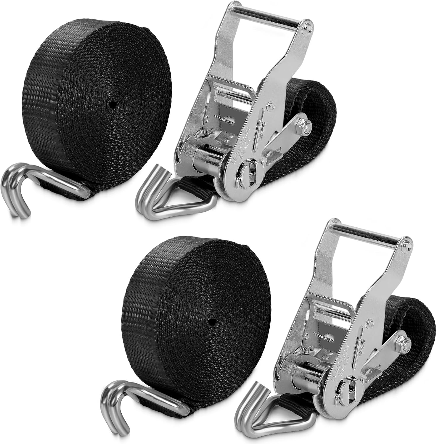 Detalle de IAZZCO Heavy Duty Ratchet Straps with Hook – 6m x 40mm (2 Pack)