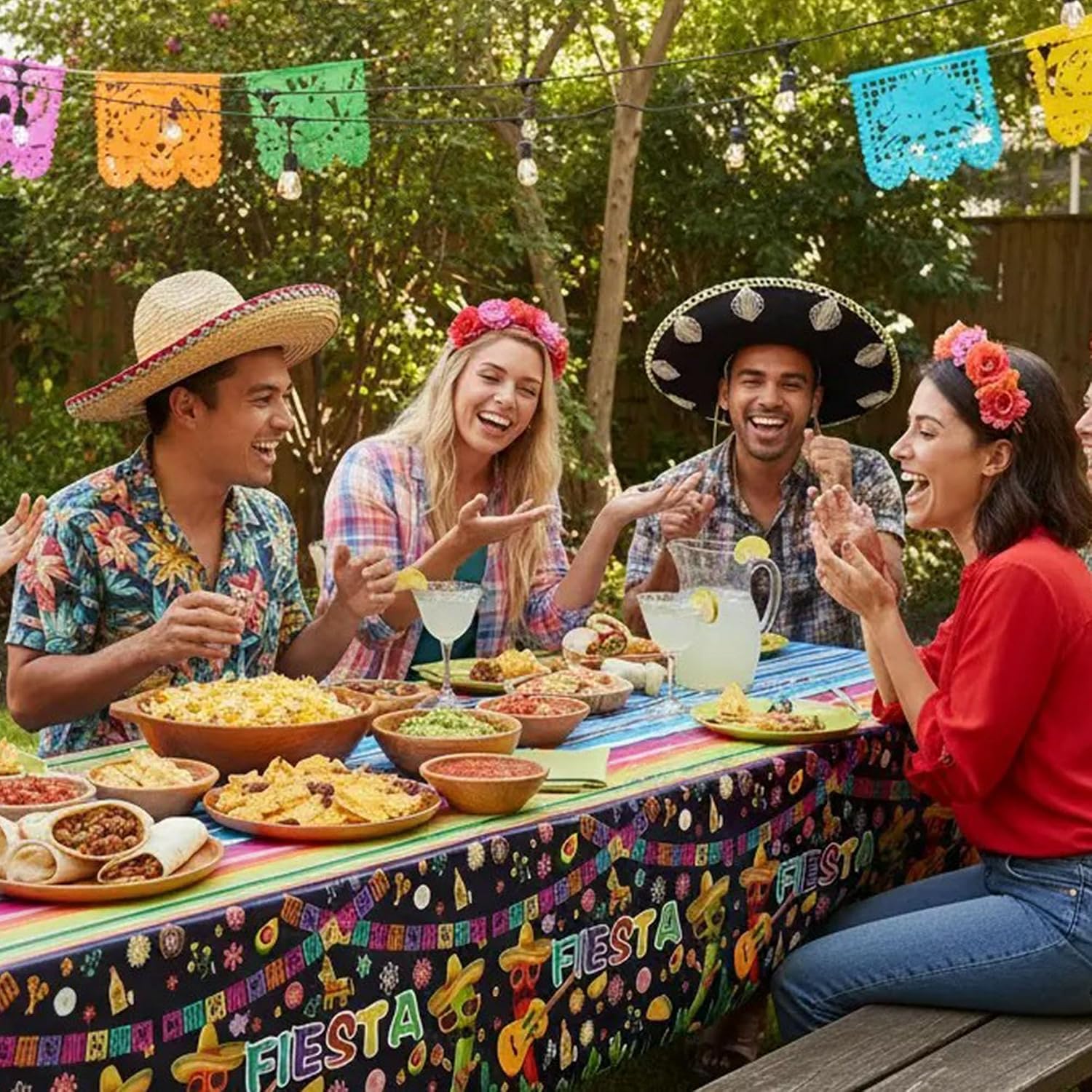 Thumbnail 6 de Mexican Fiesta Disposable Tablecloth 54 × 108 Inches