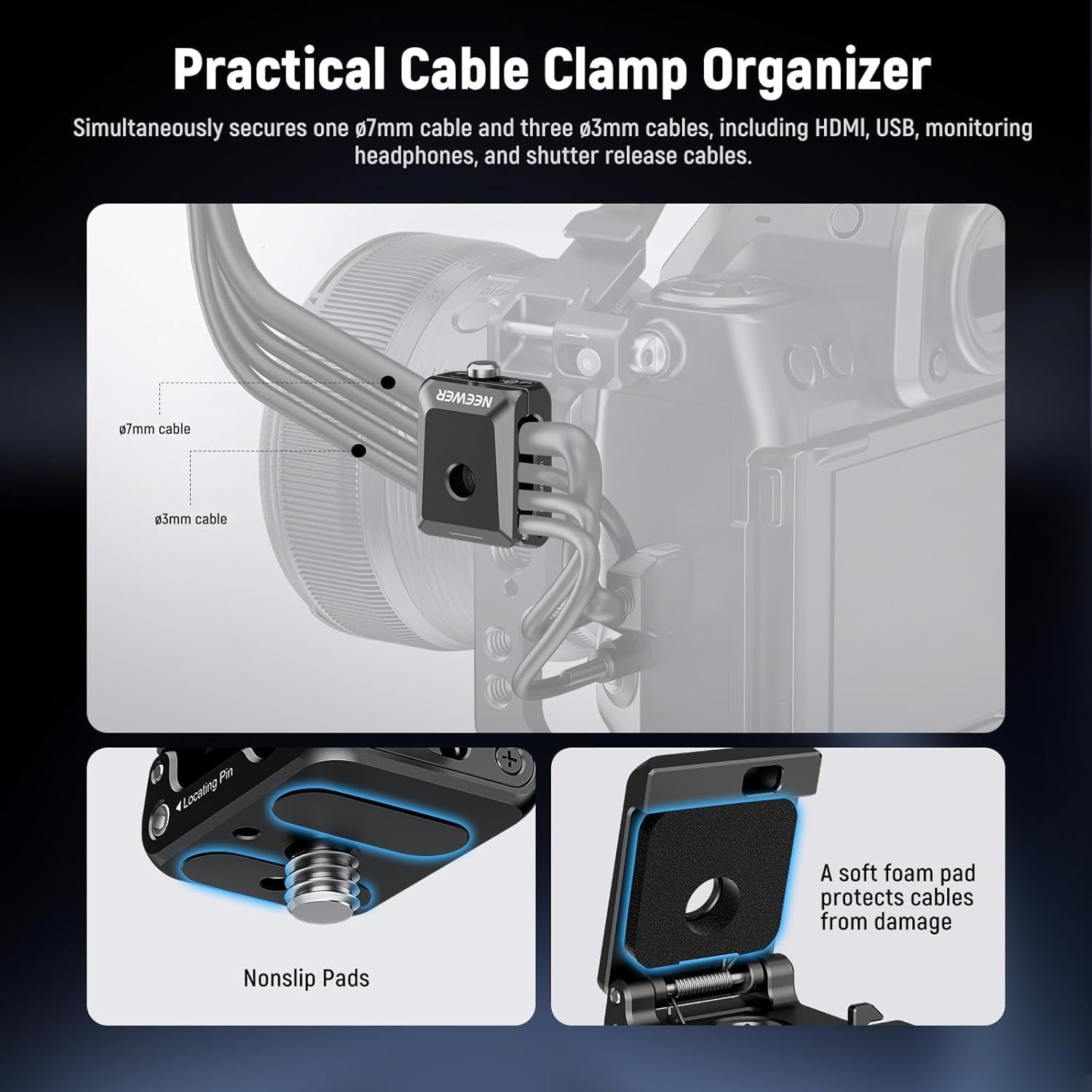 Thumbnail 1 de NEEWER UA073 Spring Loaded Cable Clamp