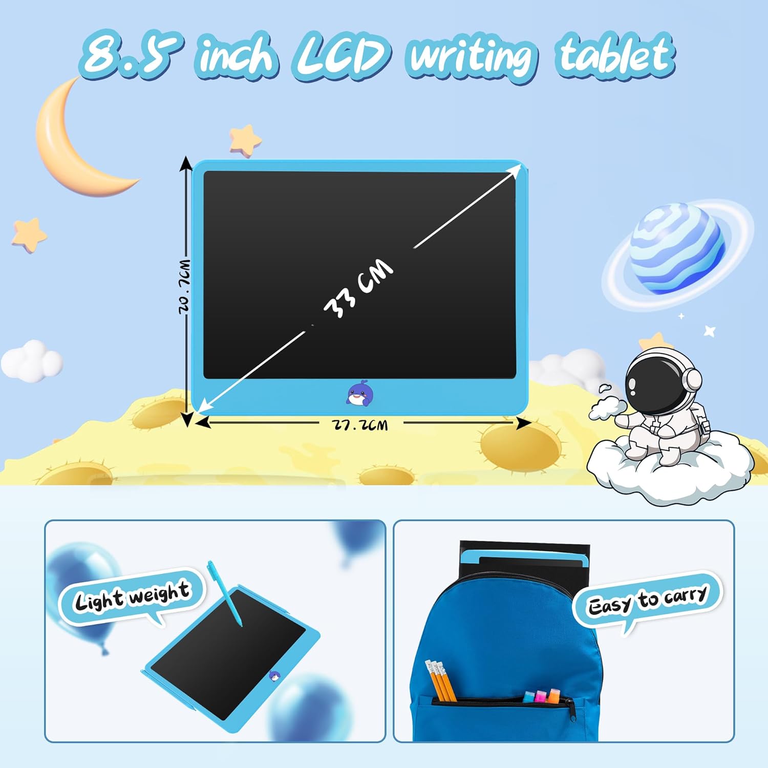 Detalle 2 de LEYAOYAO Tavoletta Grafica per Bambini 13'' a Doppia Penna - Blu