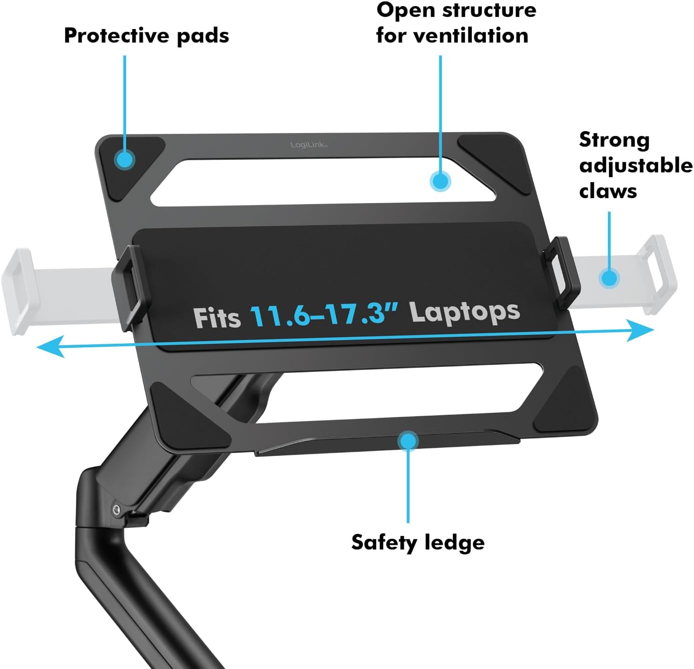 Thumbnail 4 de LogiLink BP0203 Laptop Arm Mount, 11.6–17.3-inch, adjustable, 9 kg max