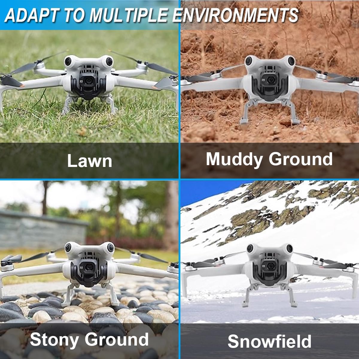 Detalle de ZHUROUPU Mini 3 Pro Landing Gear Foldable Extended for DJI Mini 3 Pro