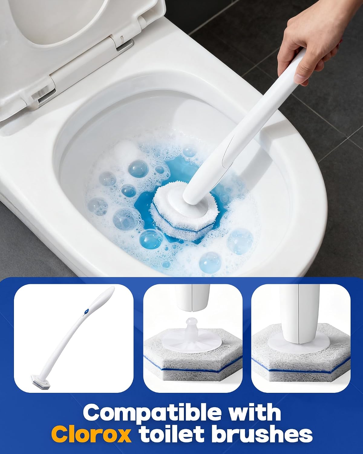Detalle de 50 Pack Wand Refills Compatible with Clorox Toilet Brushes