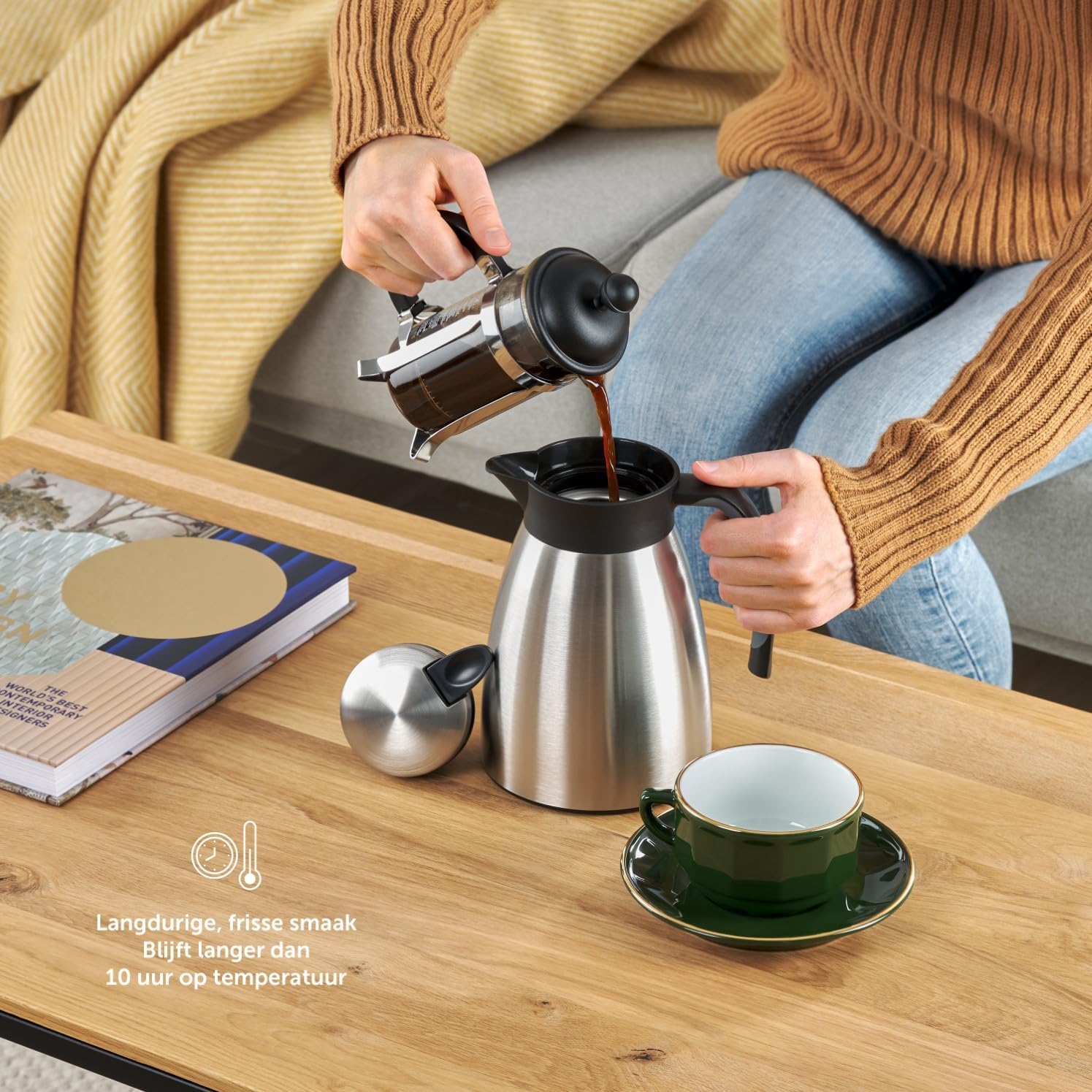Detalle 2 de Blumtal EB0027 thermoskan 1 liter, vacuümgeïsoleerd met quick-tipsluiting