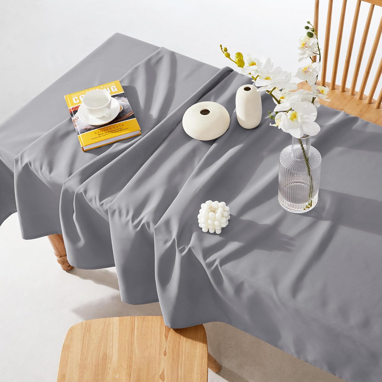 Thumbnail 3 de Deconovo Outdoor Tischdecke wasserdicht 130x160 cm (Grau) – 1 Stück