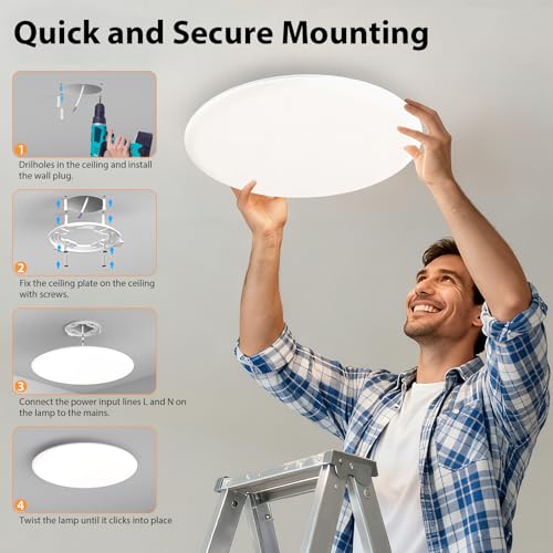 Thumbnail 6 de Swoieltr Plafoniera LED 30cm 24W IP54 – design UFO, luce bianca 4000K
