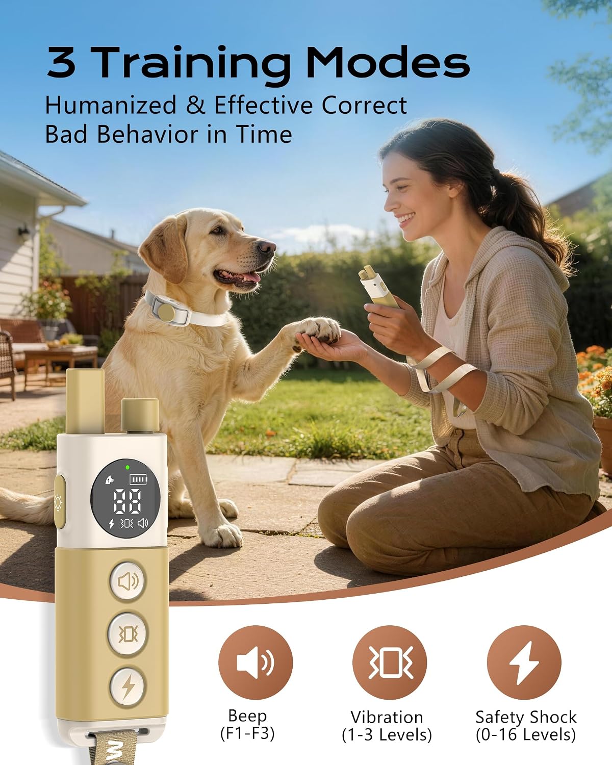 Detalle 2 de Haptop Dog Training Collar, Beige