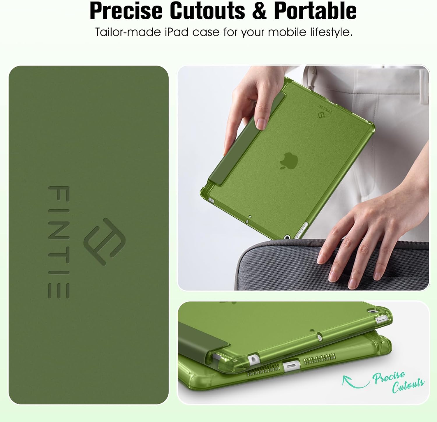 Thumbnail 6 de Fintie Hülle für iPad 9. Generation / iPad 8. / iPad 7 (10,2 Zoll) mit Stifthalter, Auto Schlaf/Wach – Olivgrün