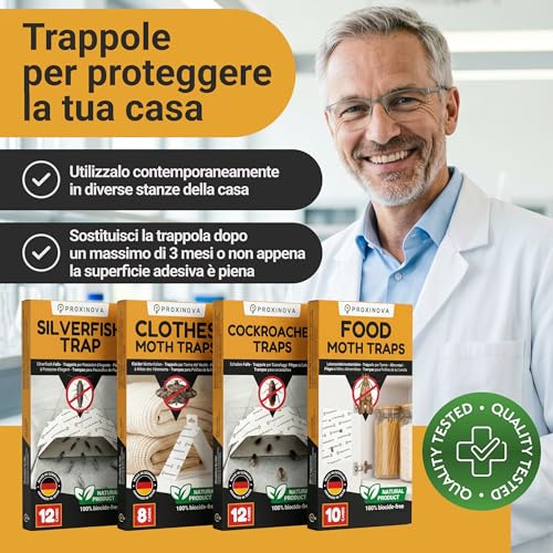 Thumbnail 8 de Proxinova Antitarme Alimentari: Trappole Adesive per Farfalline (10 pezzi) – Monitoraggio Naturale, Made in Germany