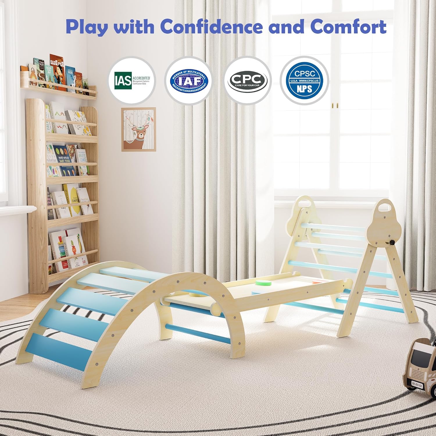 Thumbnail 5 de Puecrof 7-in-1 Montessori Kletterdreieck