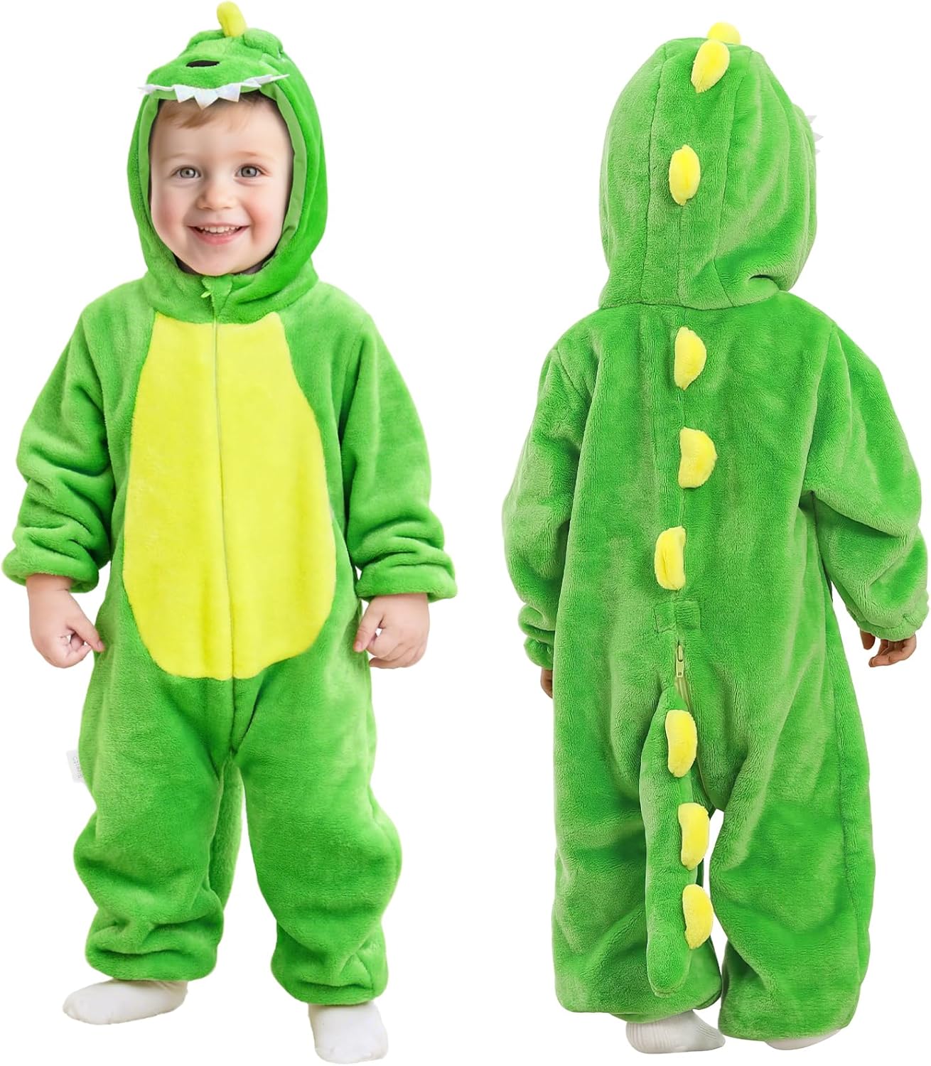 Thumbnail 6 de DiULi Dinosaurier Drachen Kostüm Kinder – Flanell Dino Onesie mit Kapuze