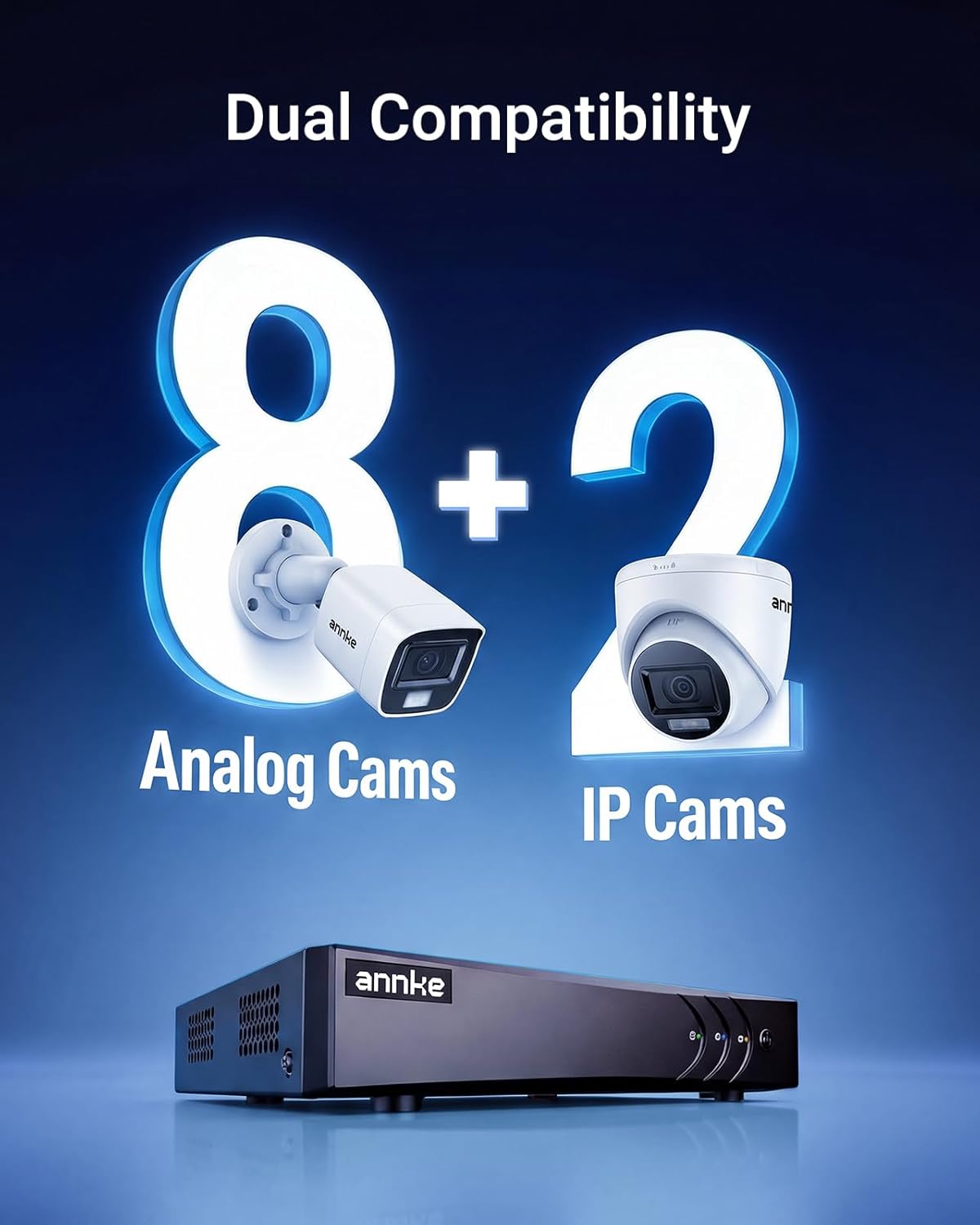 Detalle de ANNKE 3K Lite H.265+ 5-in-1 Hybrid Security DVR (8CH) with AI Human/Vehicle Detection