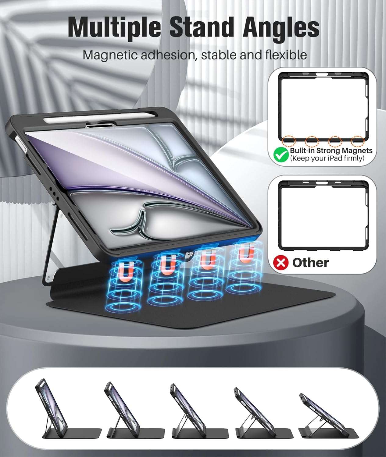 Thumbnail 3 de MoKo 11-Inch iPad Air Case (M4/M3/M2) with Screen & Lens Protector, Pencil Holder, and Auto Wake/Sleep