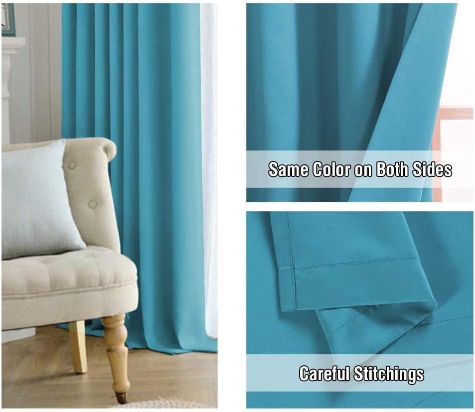 Thumbnail 5 de BellaHills Blackout Curtain Panels for Bedroom – Pencil Pleat Top, Thermal Insulated (2 Panels, W66 x D72 inches)