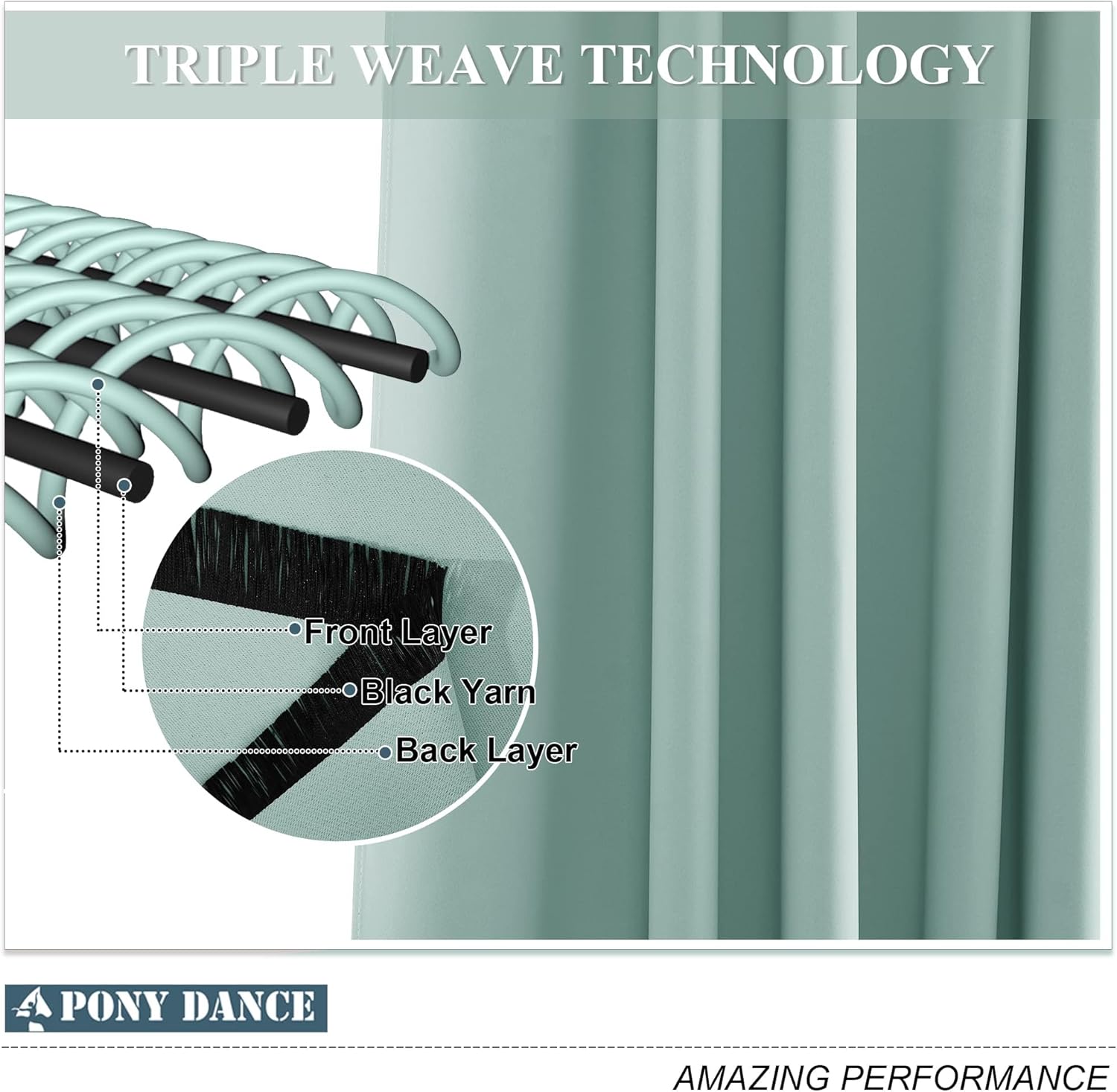 Thumbnail 4 de PONY DANCE Kurzer Vorhang Blickdicht Verdunkelungsvorhang Kinderzimmer 137x132 cm 🪟