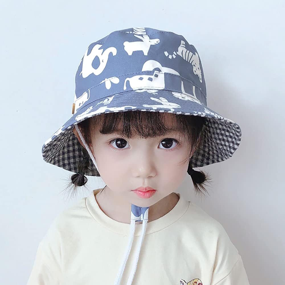 Detalle de Malaxlx Kids Bucket Sun Hat: Cute Print, UPF50+ Protection for Summer
