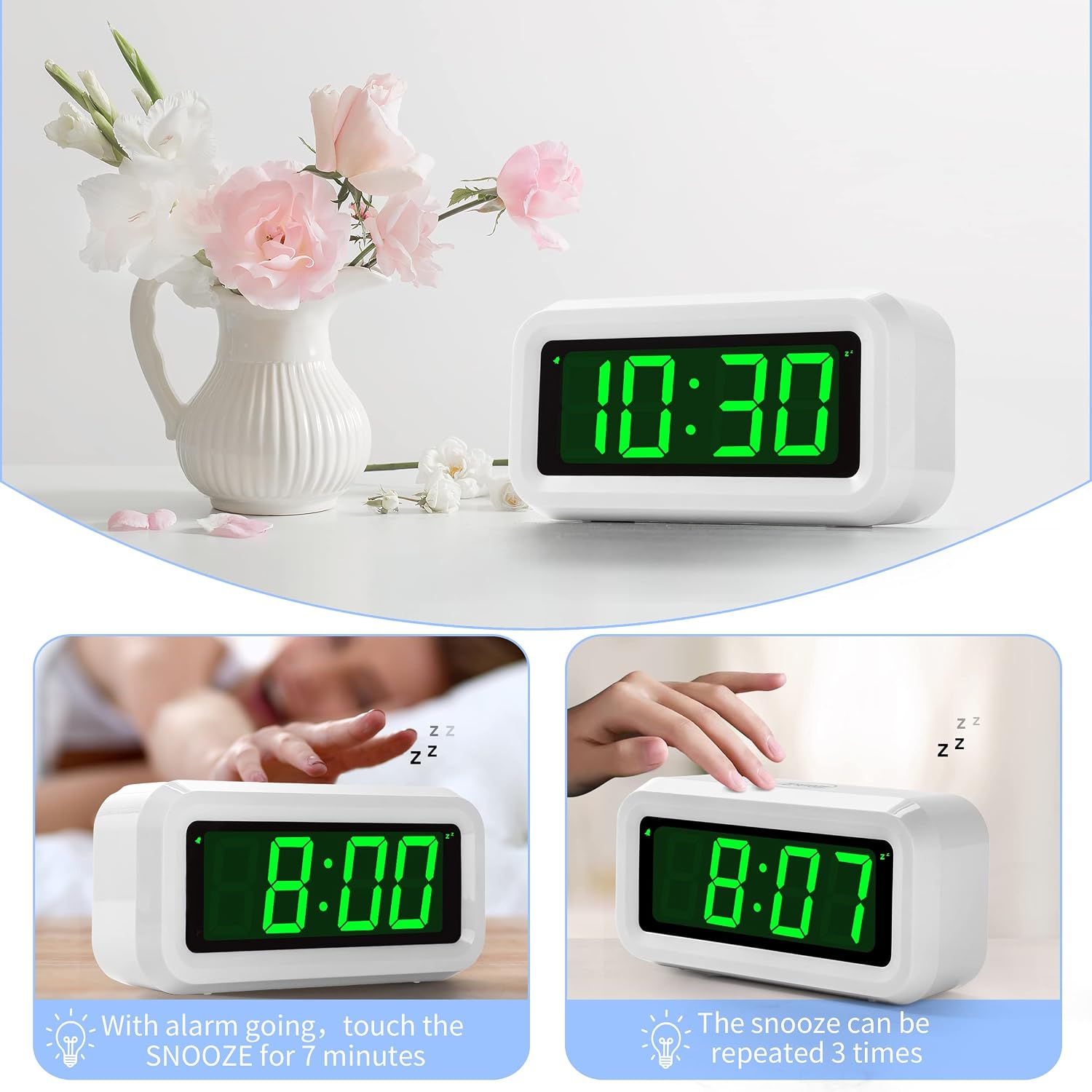 Thumbnail 4 de KWANWA Digitaler Wecker LED Uhr 1,2'' Display